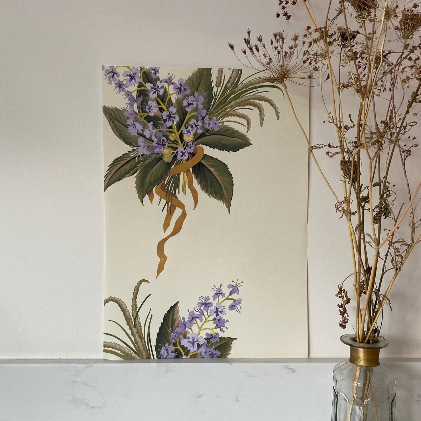 FSC paper, handpainted, premium wallpaper,, high quality print, hand painted, carbon neutral, ethical, ethical art, botanical painting, botanical print, artwork, independent artist, flower wallpaper, botanical wallpaper,