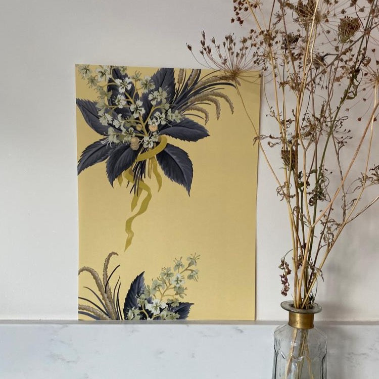 FSC paper, handpainted, premium wallpaper,, high quality print, hand painted, carbon neutral, ethical, ethical art, botanical painting, botanical print, artwork, independent artist, flower wallpaper, botanical wallpaper, 