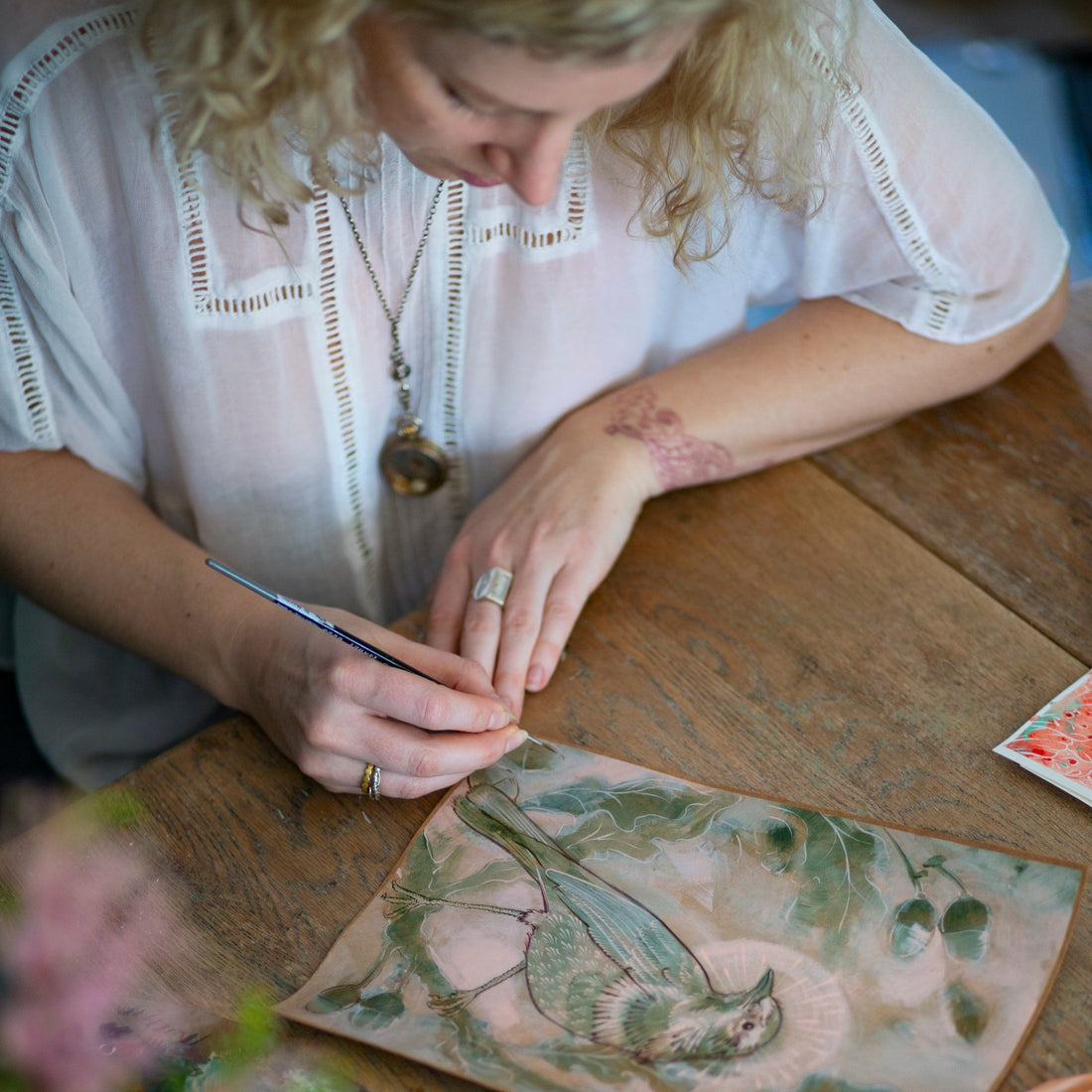 Giclée print, high quality print, hand painted, carbon neutral, ethical, ethical art, bird painting, bird print, artwork, independent artist, artist, artist at work