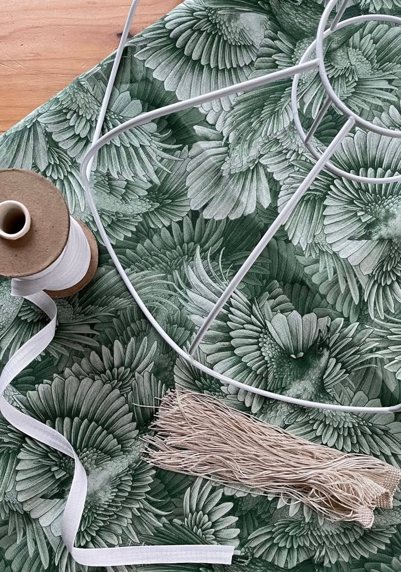 linen, premium linen, high-end linen, printed fabric, fabric, lampshade, Ravens, raven fleet, upholstery, Kate Walton, Kate Walton Collections