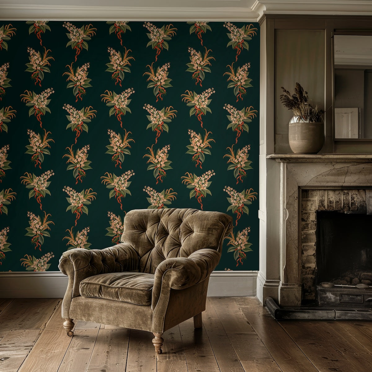 FSC paper, handpainted, premium wallpaper,, high quality print, hand painted, carbon neutral, ethical, ethical art, botanical painting, botanical print, artwork, independent artist, flower wallpaper, botanical wallpaper, 