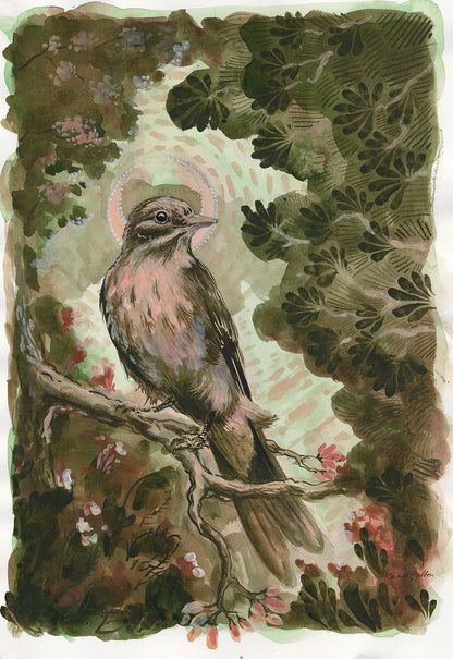 Art print, Giclée print, Flourishing hope, Carbon neutral, Bird, Bird art, Bird print, made in the UK