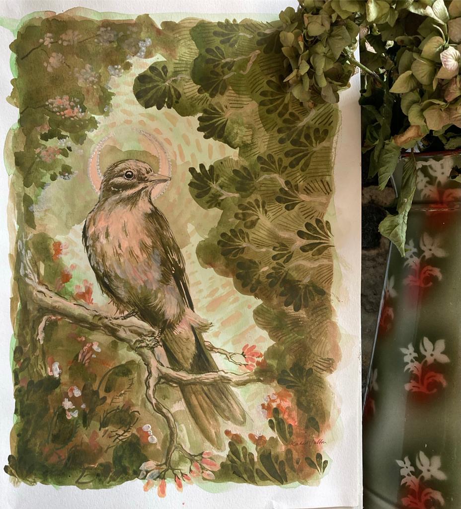 Art print, Giclée print, Flourishing hope, Carbon neutral, Bird, Bird art, Bird print, made in the UK