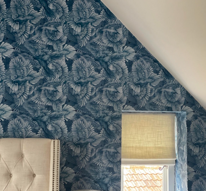 Wallpaper, premium wallpaper, bird wallpaper, FSC wallpaper, plant a tree, Raven Fleet wallpaper, Kate Walton, Kate Walton Collections, Kate Walton wallpaper, bedroom wallpaper